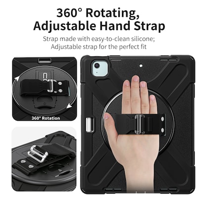 CODi iPad Essentials Bundle: Rugged Case iPad Air 13" (M2, M3), iPad Pro 12.9" (3-6 Gen) + Screen Protector, Black  (TK000009)