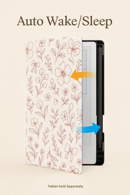 SaharaCase Venture Series 7.3" Slim Folio Case for reMarkable Paper Pro Move, Floral White (TB00510)