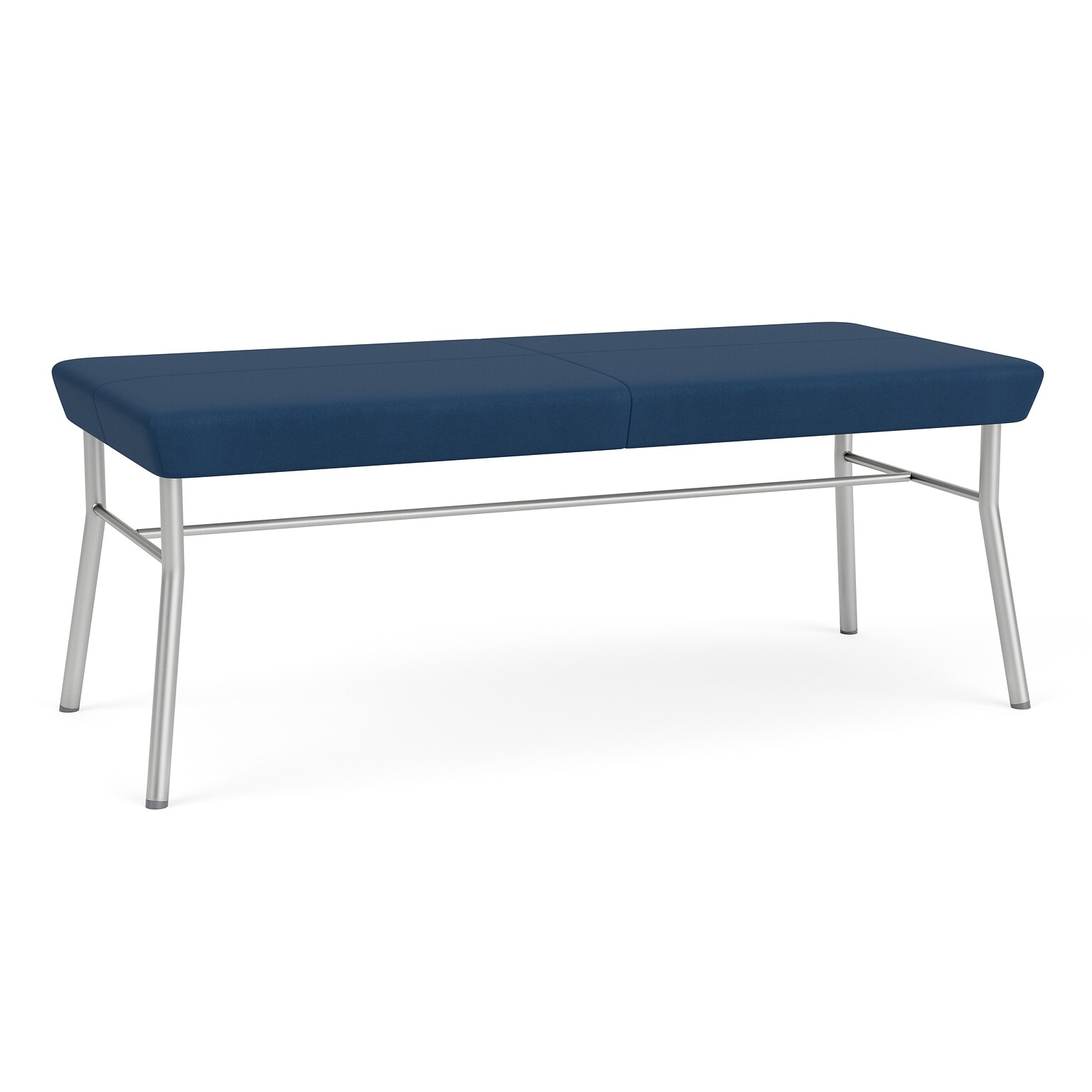 Lesro Mystic Lounge Vinyl 2-Seat Bench, Patriot Plus Blue Ridge/Silver (ML2001.SSV-01PPBR)