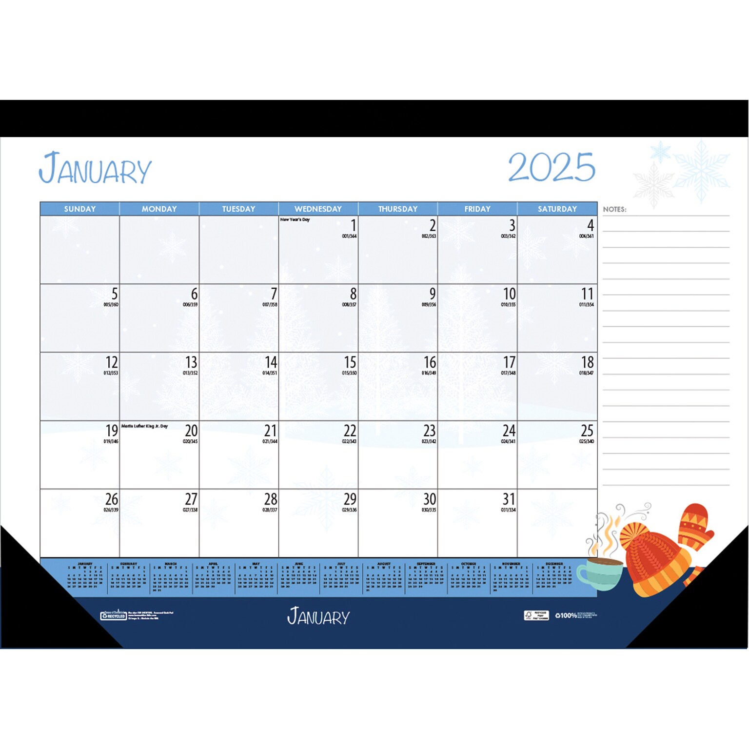 2025 House of Doolittle Seasonal Holiday Depictions 22 x 17 Monthly Desk Pad Calendar (139-25)