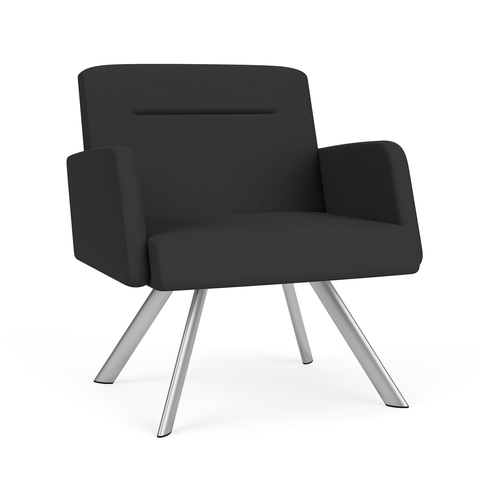 Lesro Willow Fabric Bariatric Lounge Chair, Open House Graphite/Silver (WL1401.SSV-01OHGP)