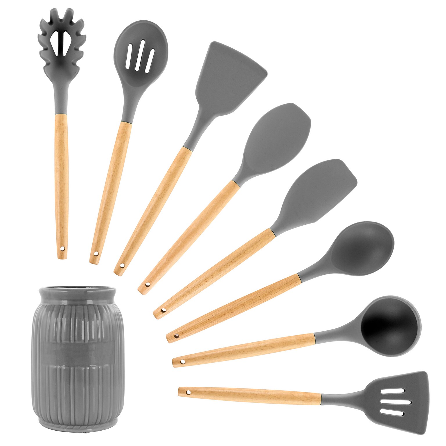 MegaChef Cooking Utensil Set, Gray, 9 Piece (937114356M)