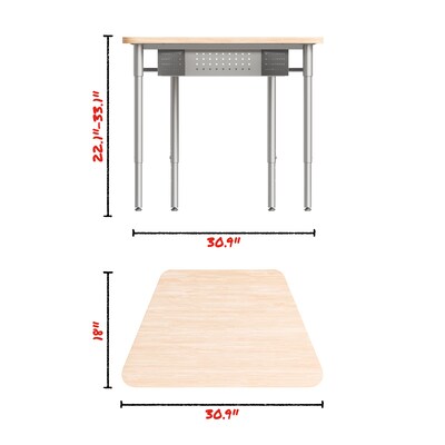 Staples 30.9"W Trapezoidal Student Desk, Gray/Brown (ST63539)