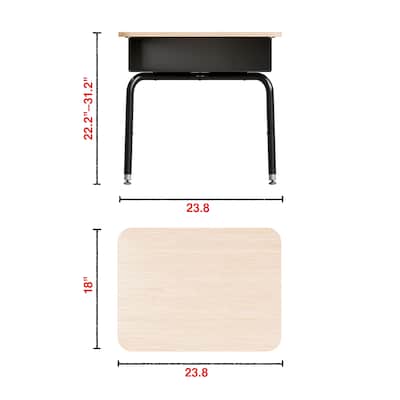 Staples 23.8"W Adjustable Student Desk, Black/Brown (ST63538)