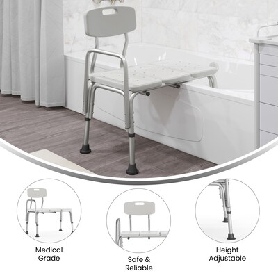 Flash Furniture Adjustable Bath & Shower Transfer Bench, White (DCHY3510LWH)