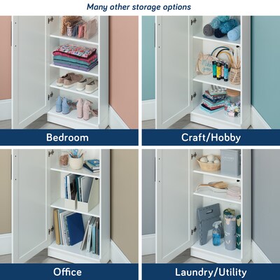 Sauder HomePlus 71"H Storage Cabinet with 5 Shelves, Soft White (443281)