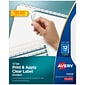 Avery Index Maker Print & Apply Label Paper Dividers, 12-Tab, White, 5 Sets/Pack (11429)