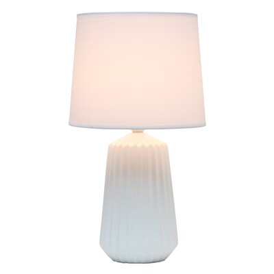 Simple Designs Off White Pleated Base Table Lamp (LT1119-OFF)