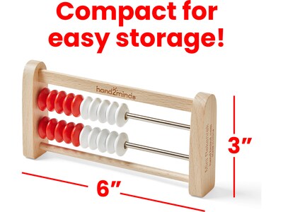 hand2mind Mini 20-bead Rekenrek, White/Red, 25/Set (93429)