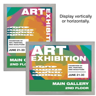 Excello Brands Plastic Snap Frame, 18" x 24", Vertical/Horizontal, Wall Mounted, Gray Oak (SF-1824-GRYOAK)