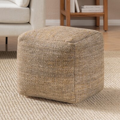 Anji Mountain Sierra Cocoa Fabric Square Pouf Ottoman (AMBPF178-1616)