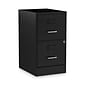 Alera® Soho 2 File-Drawer Vertical Standard File Cabinet, Letter Size, Lockable, 24.1"H x 14"W x 18"D, Black (2806262)