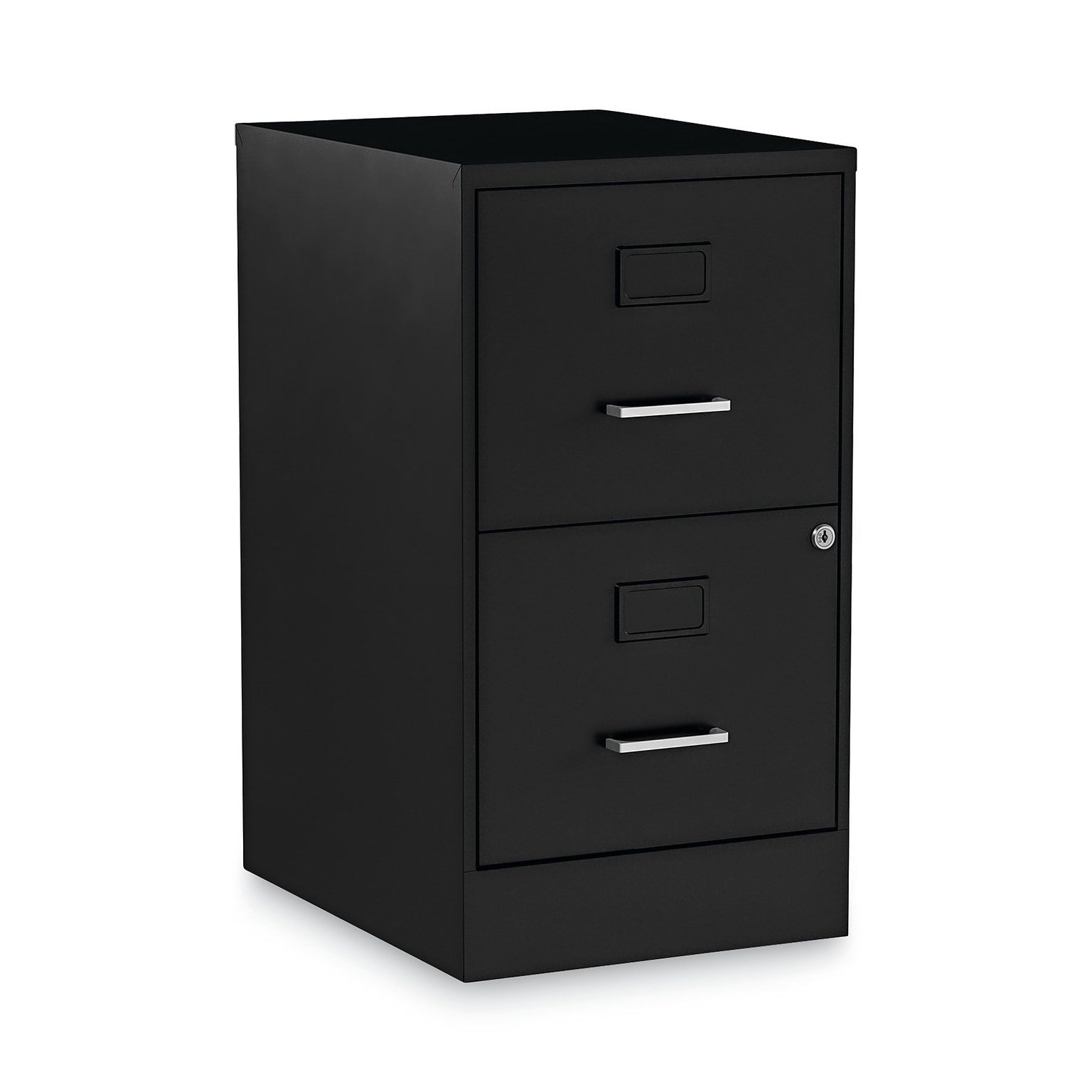 Alera® Soho 2 File-Drawer Vertical Standard File Cabinet, Letter Size, Lockable, 24.1H x 14W x 18D, Black (2806262)