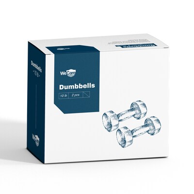 WeCare Fitness Neoprene Coated 10 Lbs Dumbbells for Non-Slip Grip, 2/Set (WDN100006)