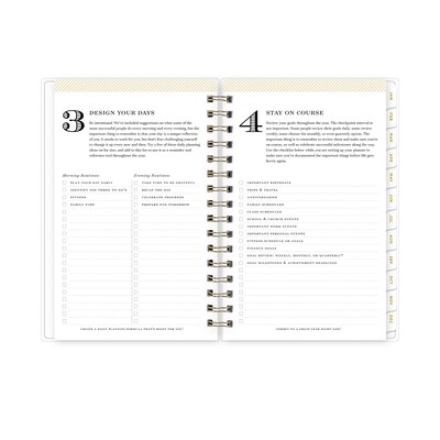 2026 Blue Sky Day Designer 5" x 8" Daily & Monthly Personal Planner, Rugby Stripe Navy Frosted (103623-26)