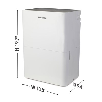 Hisense 35-Pint Portable Dehumidifier, 3-Speed, Covers up to 3000 sq. ft., White (ADH35K26)