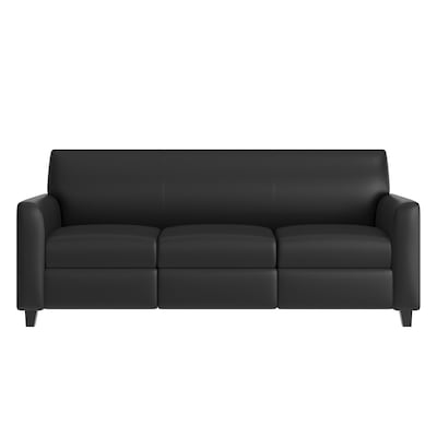 Flash Furniture Agent 70.25"W LeatherSoft Sofa, Black (BT827U3BK)