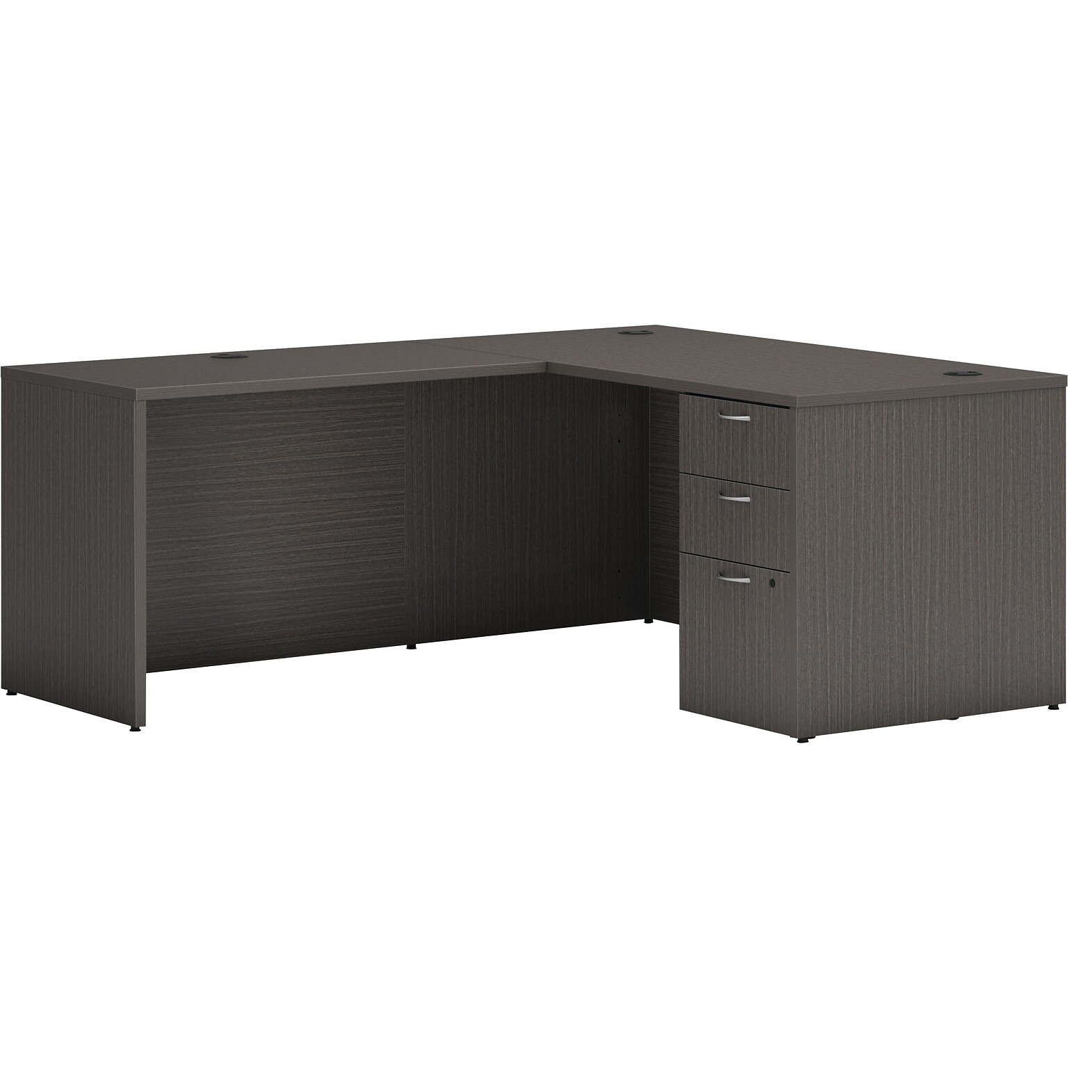 HON Mod 60W L-Shaped Single-Pedestal Desk, Slate Teak (HLPL6072LDESK1BBFLS1)