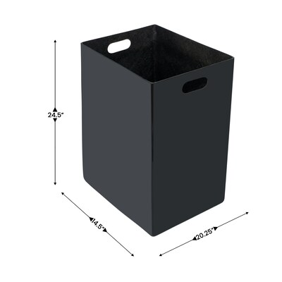 Flash Furniture Brooks Steel Indoor-Outdoor Trash Can with Locking Access Door, 31.4 Gallon, Black/Silver (UBOTB67WBLKSLV)