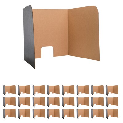 Flipside Foldable Cardboard Freestanding Computer Privacy Screen w/Pass-through Window, 22.5H x 62