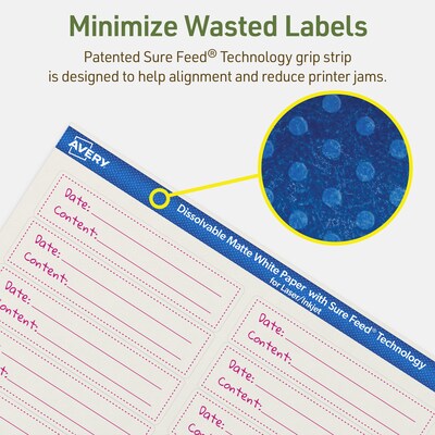 Avery Dissolvable Rectangle Multipurpose Labels, 1" x 4", Off-white, 100/Pack (94202)
