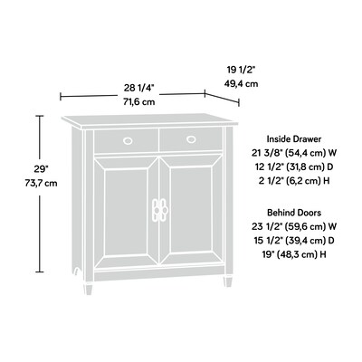 Sauder Edge Water 29"H Storage Cabinet, Chalked Chestnut (418794)