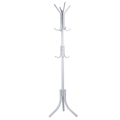 Mind Reader 69" x 18" Coat Rack, White, Metal (COATRACK11-WHT)