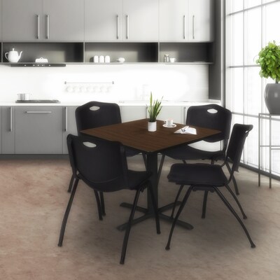 Regency Cain 42 Square X-Base Breakroom Table, Large, Neo Walnut (TB4242NW)