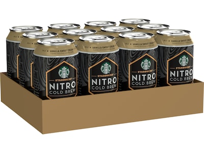 Starbucks Nitro Vanilla Sweet Cream Cold Brew Coffee, 9.6 fl. oz., 12/Carton (19290)