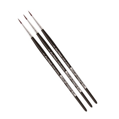da Vinci TOP-ACRYL Oil and Acrylic Synthetic Bristle Red-Brown Round Brush, 3 Brushes/Pack (DVXVA7785K1-3)