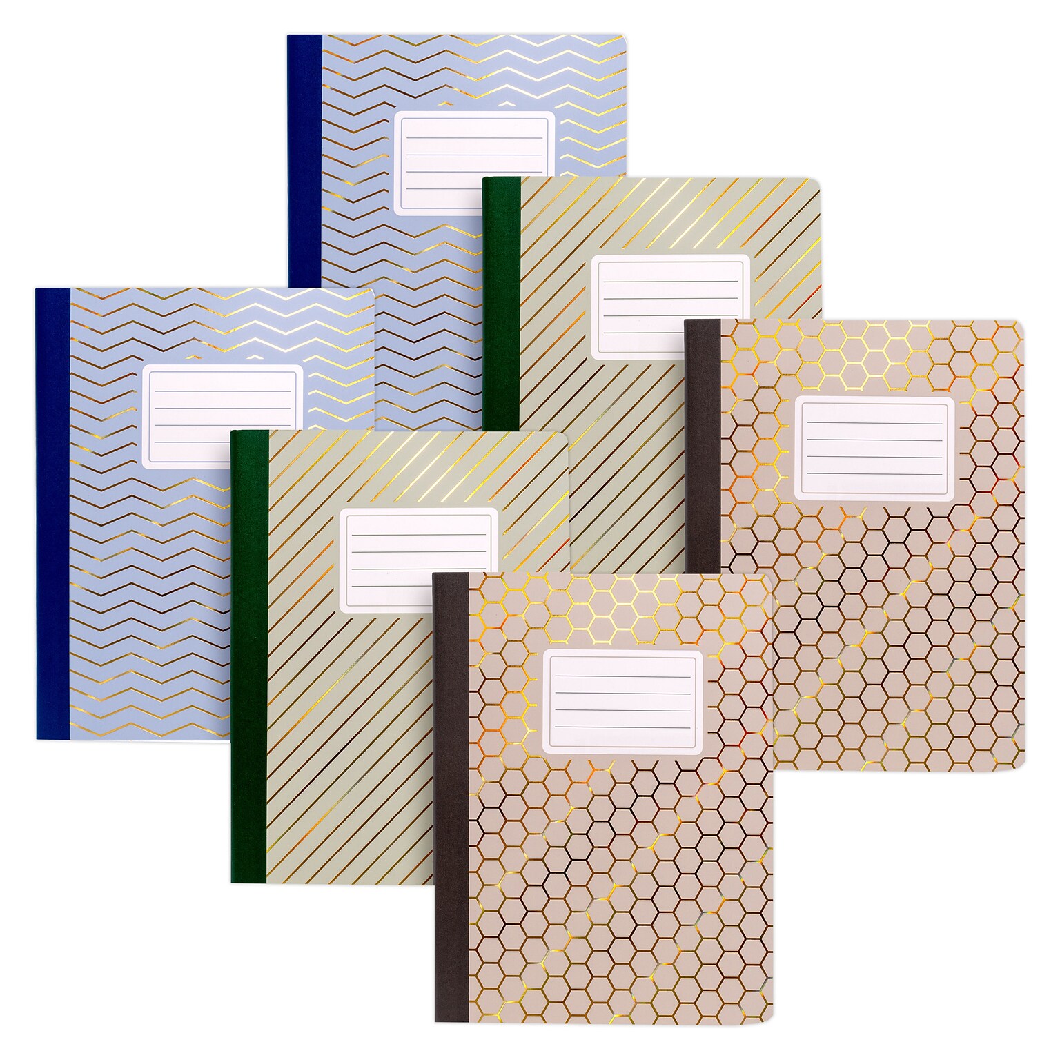 Pukka Pad Haze 1-Subject Composition Notebooks, 7 x 10, College Ruled, 140 Sheets, Assorted Colors, 3/Pack, 2 Packs/Bundle