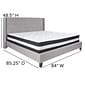 Flash Furniture Riverdale Tufted Upholstered Platform Bed in Light Gray Fabric with Pocket Spring Mattress, King (HGBM44)