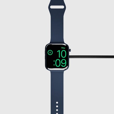 PEEL Magnetic Wireless to USB-C Charging Cable or Apple Watch, 3W, 3.3 ft., Black (PC5B-AW)