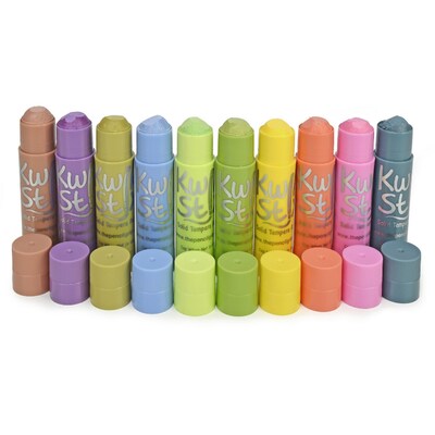 The Pencil Grip Kwik Stix Solid Tempera Paint, Assorted Colors, 10/Pack (TPG-680)