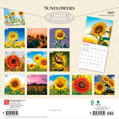 2027 BrownTrout Sunflowers 12 x 12 Monthly Wall Calendar (9798330711352)