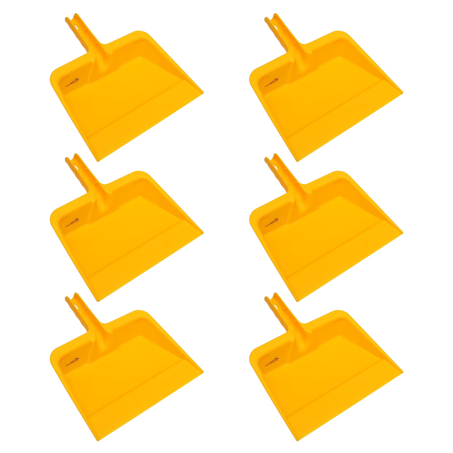 BISON LIFE Heavy Duty 11.5 Plastic Handheld Dustpans, Yellow, 6/Pack (BPES-HHDP-PL-Y-6)