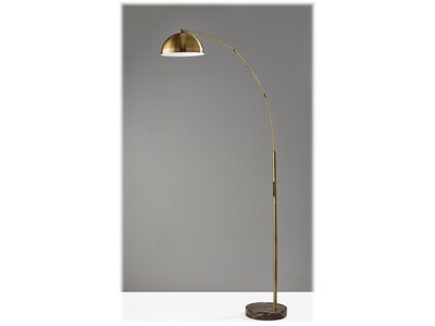 Adesso Bolton 71.5 Antique Brass Arc Floor Lamp with Dome Shade (4308-21)