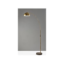 Adesso Bolton 71.5 Antique Brass Arc Floor Lamp with Dome Shade (4308-21)