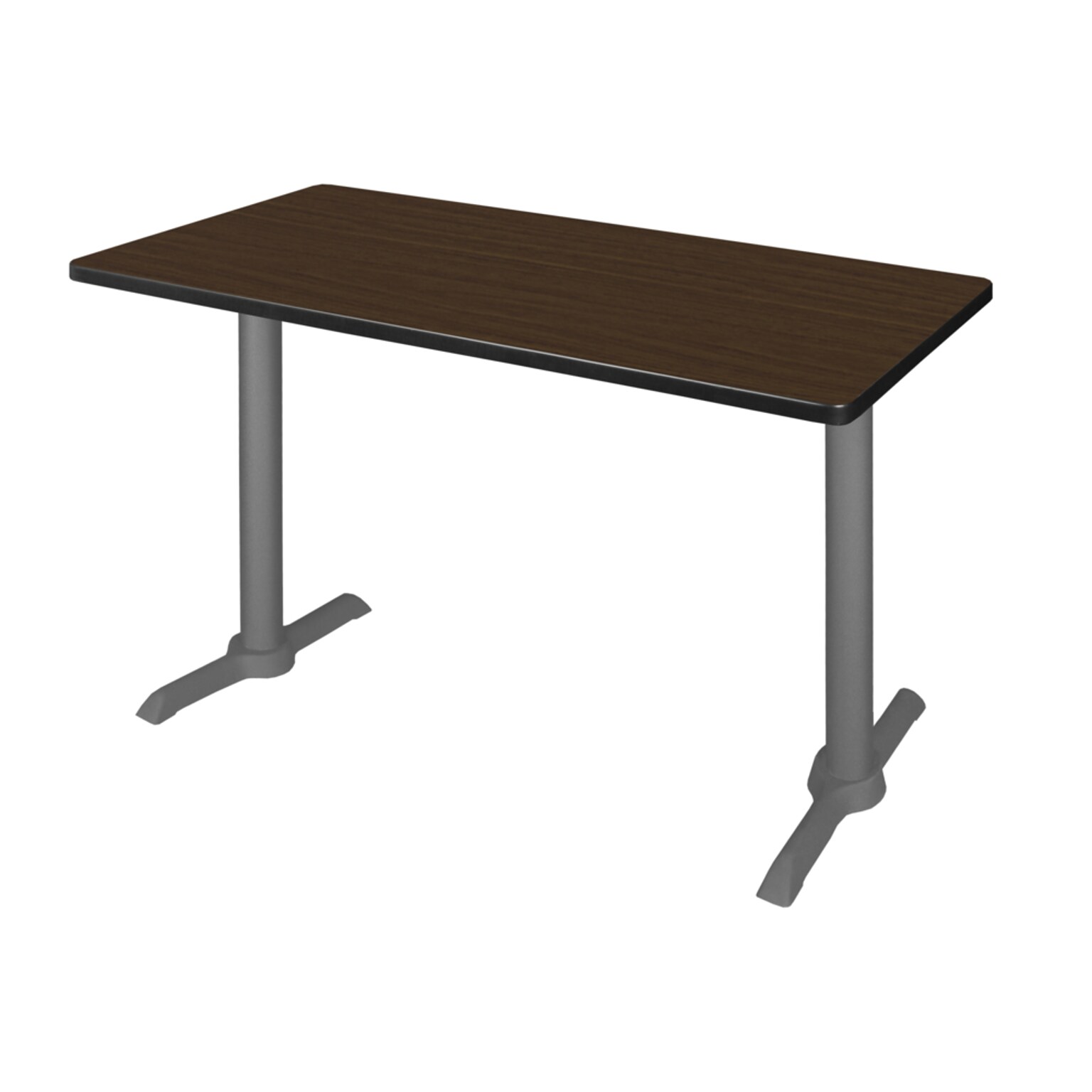 Regency Cain Steel T-Base Training Seminar Table, 48 x 24, Neo Walnut/Grey Base (MTRCT4824NWGY)