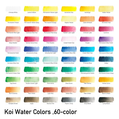 Sakura Koi Watercolor Paint, Assorted Colors, 60 Colors/Set (SAKXNCW60N)