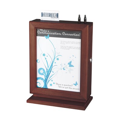 Safco Locking Wood Suggestion Box, Mahogany (4236MH)