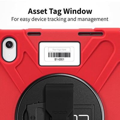 CODi Rugged iPad 11" (A16/11th Gen) & iPad 10.9" (10th Gen) Case with Integrated Screen Protector, Red (C30705069ISRD)