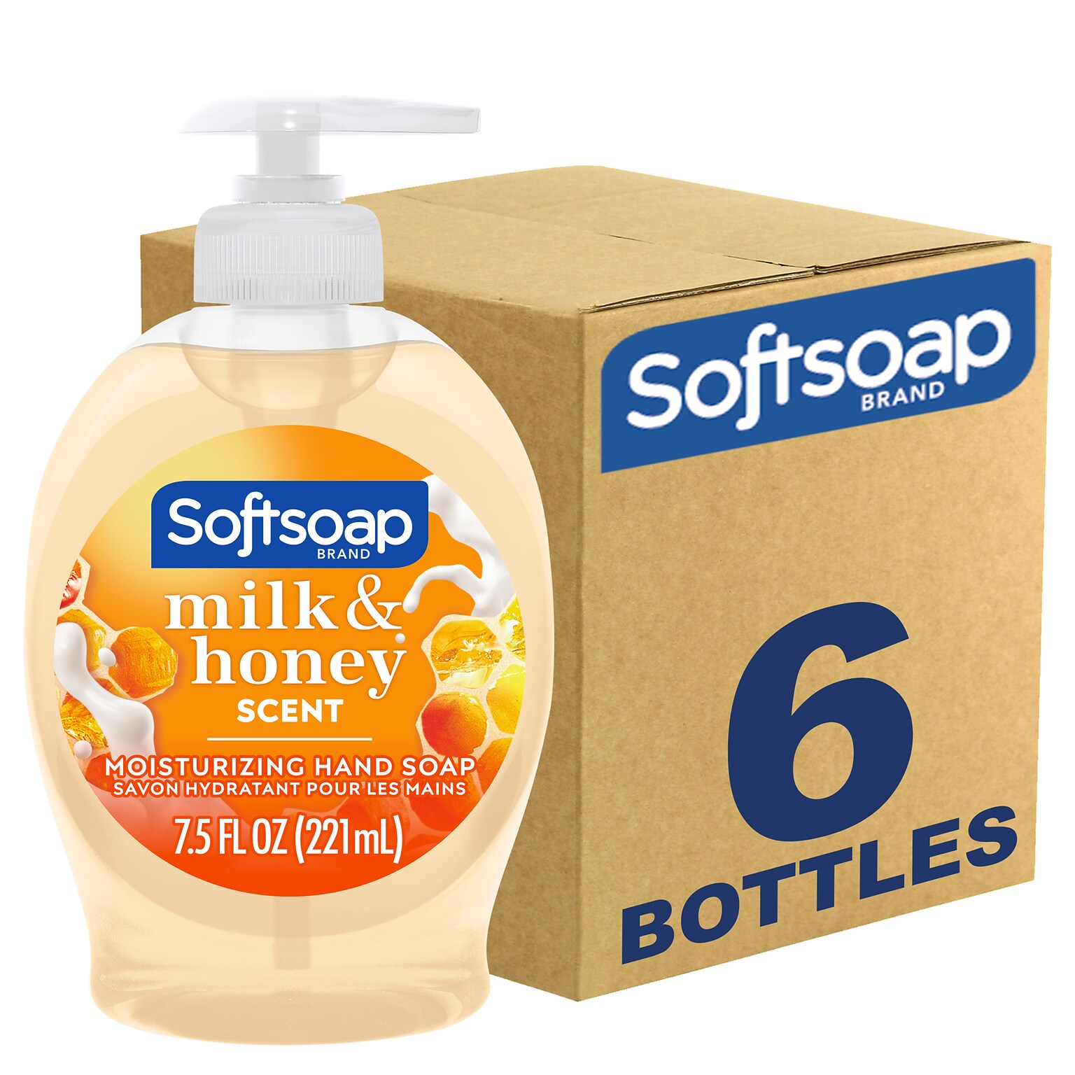 Softsoap Liquid Hand Soap, Milk & Golden Honey Scent, 7.5 Fl. Oz., 6/Carton (US04965ACT)