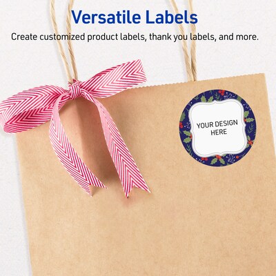 Avery Circle Multipurpose Labels, 2" Dia., White, 120/Pack (19479370628)