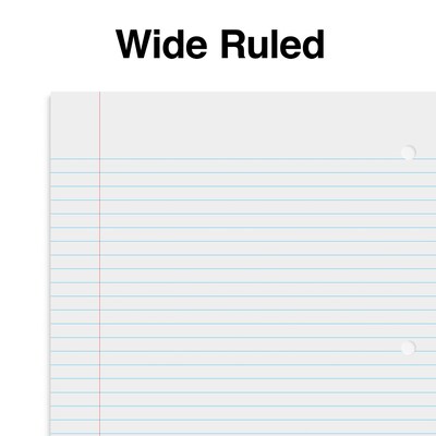 Staples 1-Subject Notebooks, 8" x 10.5", Wide Ruled, 70 Sheets, Blue (ST24003C)