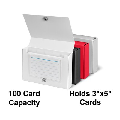 Oxford Index Card File Box, 500-Card Capacity, Black (01581)