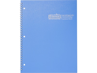 2024-2025 House of Doolittle 8.5 x 11 Academic Monthly Planner, Leatherette Cover, Bright Blue (26