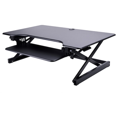 Lorell Active Office Deluxe Adjustable Desk Riser Stand, Up to 47 Monitor, Black (LLR99759)