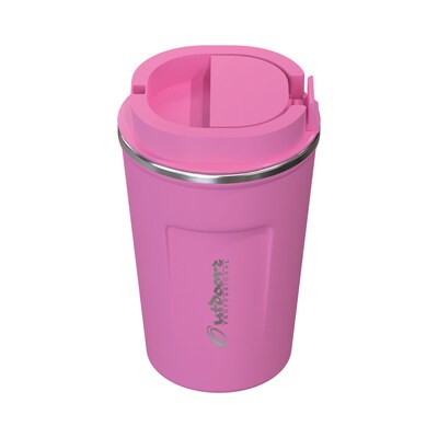 Outdoors Professional Stainless Steel Double-Walled Vacuum Insulated Coffee Cup, 12.8 oz., Pink (OUTD9430)