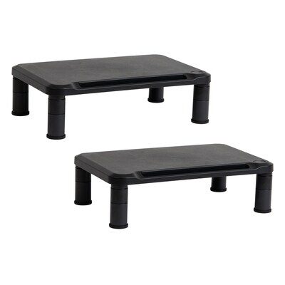 Mind Reader Adjustable Monitor Stand, Black, 2/Pack (2SMPLMON-BLK)